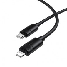 Дата кабель USB-C to Lightning 1.0m PD30W silicone BX123 Leya black BOROFONE (6941991124174) - Фото