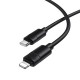 Дата кабель USB-C to Lightning 1.0m PD30W silicone BX123 Leya black BOROFONE (6941991124174)