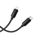 Дата кабель USB-C to Lightning 1.0m PD30W silicone BX123 Leya black BOROFONE (6941991124174)