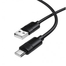 Дата кабель USB 2.0 AM to USB-C 1.0m silicone BX123 Leya black BOROFONE (6941991124211) - Фото