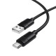 Дата кабель USB 2.0 AM to USB-C 1.0m silicone BX123 Leya black BOROFONE (6941991124211)