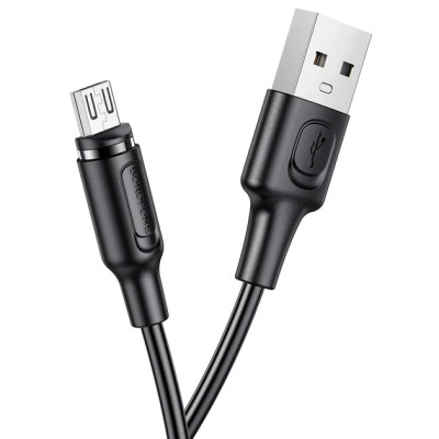 Дата кабель USB 2.0 AM to Micro 5P 1.0m 2.4A magnetic BX41 black BOROFONE (6931474738455)