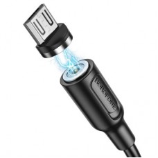 Дата кабель USB 2.0 AM to Micro 5P 1.0m 2.4A magnetic BX41 black BOROFONE (6931474738455) - Фото