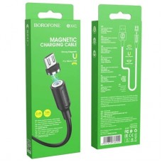 Дата кабель USB 2.0 AM to Micro 5P 1.0m 2.4A magnetic BX41 black BOROFONE (6931474738455) - Фото