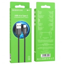 Дата кабель USB 2.0 AM to USB-C 1.0m BX87 Sharp black BOROFONE (6974443389043) - Фото