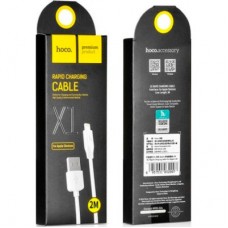 Дата кабель USB 2.0 AM to Lightning 2.0m 2.4A X1 white HOCO (6957531032014) - Фото