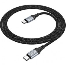Дата кабель USB-C to USB-C 1.0m 3A nylon X102 black HOCO (6942007608787) - Фото