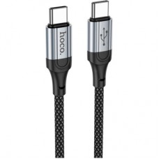 Дата кабель USB-C to USB-C 1.0m 3A nylon X102 black HOCO (6942007608787) - Фото