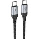 Дата кабель USB-C to USB-C 1.0m 3A nylon X102 black HOCO (6942007608787)