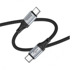 Дата кабель USB-C to USB-C 1.0m 3A nylon X102 black HOCO (6942007608787) - Фото