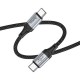 Дата кабель USB-C to USB-C 1.0m 3A nylon X102 black HOCO (6942007608787)