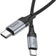 Дата кабель USB-C to USB-C 1.0m 3A nylon X102 black HOCO (6942007608787)