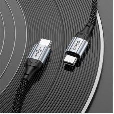 Дата кабель USB-C to USB-C 1.0m 3A nylon X102 black HOCO (6942007608787) - Фото