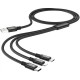 Дата кабель USB 2.0 AM to Lightning + Micro 5P + USB-C 1.0m 2A X14 black HOCO (6931474719157)