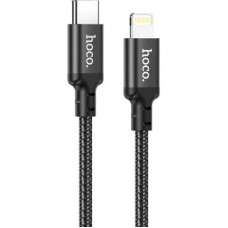 Дата кабель USB-C to Lightning 1.0m 3A 20W nylon X14 black HOCO (6931474752192) - Фото