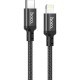 Дата кабель USB-C to Lightning 1.0m 3A 20W nylon X14 black HOCO (6931474752192)