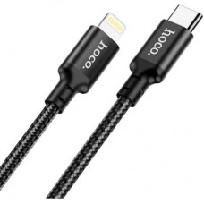 Дата кабель USB-C to Lightning 1.0m 3A 20W nylon X14 black HOCO (6931474752192) - Фото