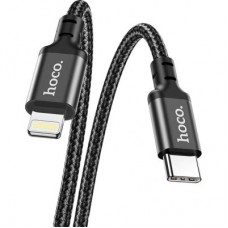 Дата кабель USB-C to Lightning 1.0m 3A 20W nylon X14 black HOCO (6931474752192) - Фото