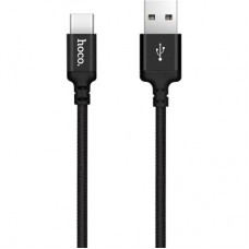 Дата кабель USB 2.0 AM to USB-C 2.0m 2A nylon X14 black HOCO (6957531062929) - Фото