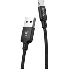 Дата кабель USB 2.0 AM to USB-C 2.0m 2A nylon X14 black HOCO (6957531062929) - Фото