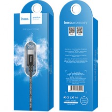 Дата кабель USB 2.0 AM to USB-C 2.0m 2A nylon X14 black HOCO (6957531062929) - Фото