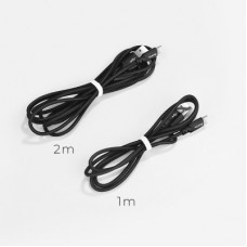 Дата кабель USB 2.0 AM to USB-C 2.0m 2A nylon X14 black HOCO (6957531062929) - Фото