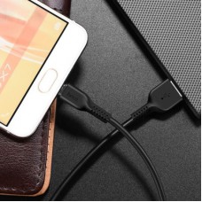 Дата кабель USB 2.0 AM to Micro 5P 3.0m 2A X20 black HOCO (6957531068945) - Фото