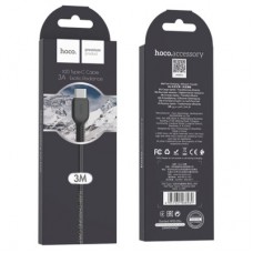 Дата кабель USB 2.0 AM to USB-C 3.0m 3A X20 black HOCO (6957531068969) - Фото