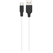 Дата кабель USB 2.0 AM to USB-C 2.0m 3A silicone X21 Plus black+white HOCO (6931474713889) - Фото