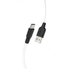 Дата кабель USB 2.0 AM to USB-C 2.0m 3A silicone X21 Plus black+white HOCO (6931474713889) - Фото
