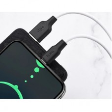 Дата кабель USB 2.0 AM to USB-C 2.0m 3A silicone X21 Plus black+white HOCO (6931474713889) - Фото