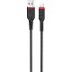 Дата кабель USB 2.0 AM to Lightning 1.0m 2.4A nylon X59 black HOCO (6931474744869)
