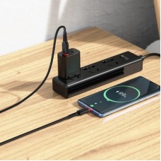 Дата кабель USB 2.0 AM to USB-C 1.0m 3A nylon X59 black HOCO (6931474744920) - Фото