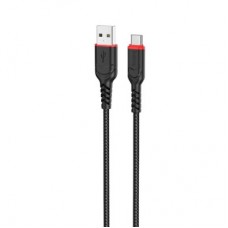 Дата кабель USB 2.0 AM to USB-C 1.0m 3A nylon X59 black HOCO (6931474744920) - Фото