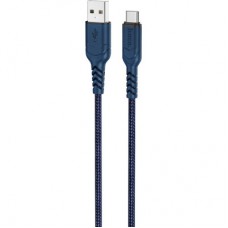 Дата кабель USB 2.0 AM to USB-C 1.0m 3A nylon X59 blue HOCO (6931474744944) - Фото