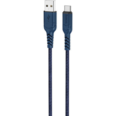 Дата кабель USB 2.0 AM to USB-C 1.0m 3A nylon X59 blue HOCO (6931474744944)