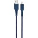 Дата кабель USB 2.0 AM to USB-C 1.0m 3A nylon X59 blue HOCO (6931474744944)