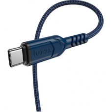 Дата кабель USB 2.0 AM to USB-C 1.0m 3A nylon X59 blue HOCO (6931474744944) - Фото