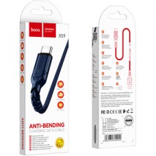 Дата кабель USB 2.0 AM to USB-C 1.0m 3A nylon X59 blue HOCO (6931474744944) - Фото