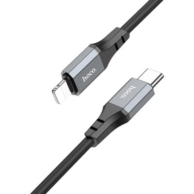 Дата кабель USB-C to Lightning 1.0m PD silicone X86 black HOCO (6931474777898)