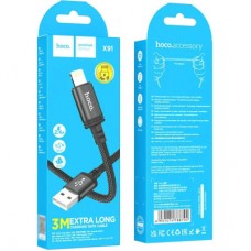 Дата кабель USB 2.0 AM to Lightning 3.0m X91 Radiance black HOCO (6931474788702) - Фото
