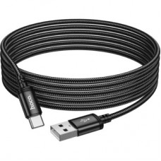 Дата кабель USB 2.0 AM to USB-C 3.0m X91 Radiance black HOCO (6931474788726) - Фото