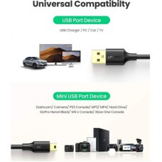 Дата кабель USB 2.0 AM to Mini 5P 3.0m 2A PVC black Ugreen (UGR-10386) Дата кабель USB 2.0 AM to Mini 5P 3.0m 2A PVC black Ugreen (UGR-10386) - Фото
