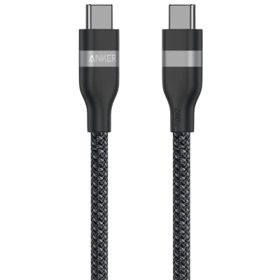 Дата кабель USB-C to USB-C 1.8m 240W upcycled-braided black Anker (A82E2H12)
