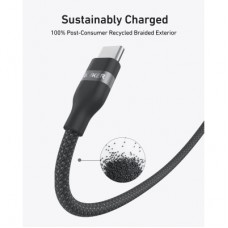 Дата кабель USB-C to USB-C 1.8m 240W upcycled-braided black Anker (A82E2H12) - Фото