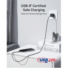 Дата кабель USB-C to USB-C 1.8m 240W upcycled-braided black Anker (A82E2H12) - Фото