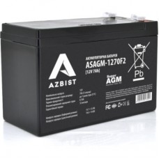Батарея до ДБЖ AZBIST 12 V 7 Ah Super AGM (ASAGM-1270F2) - Фото