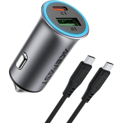 Зарядное устройство Acefast 1xUSB-C PD95W + 1xUSB gray (6974316285304)
