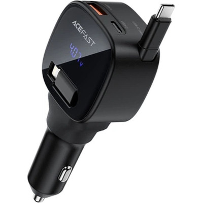 Зарядное устройство Acefast 1xUSB-C PD95W + telescopic cable USB-C black (6974316285946)