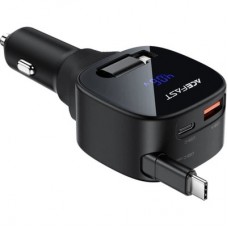 Зарядний пристрій Acefast 1xUSB-C PD95W + telescopic cable USB-C black (6974316285946) - Фото